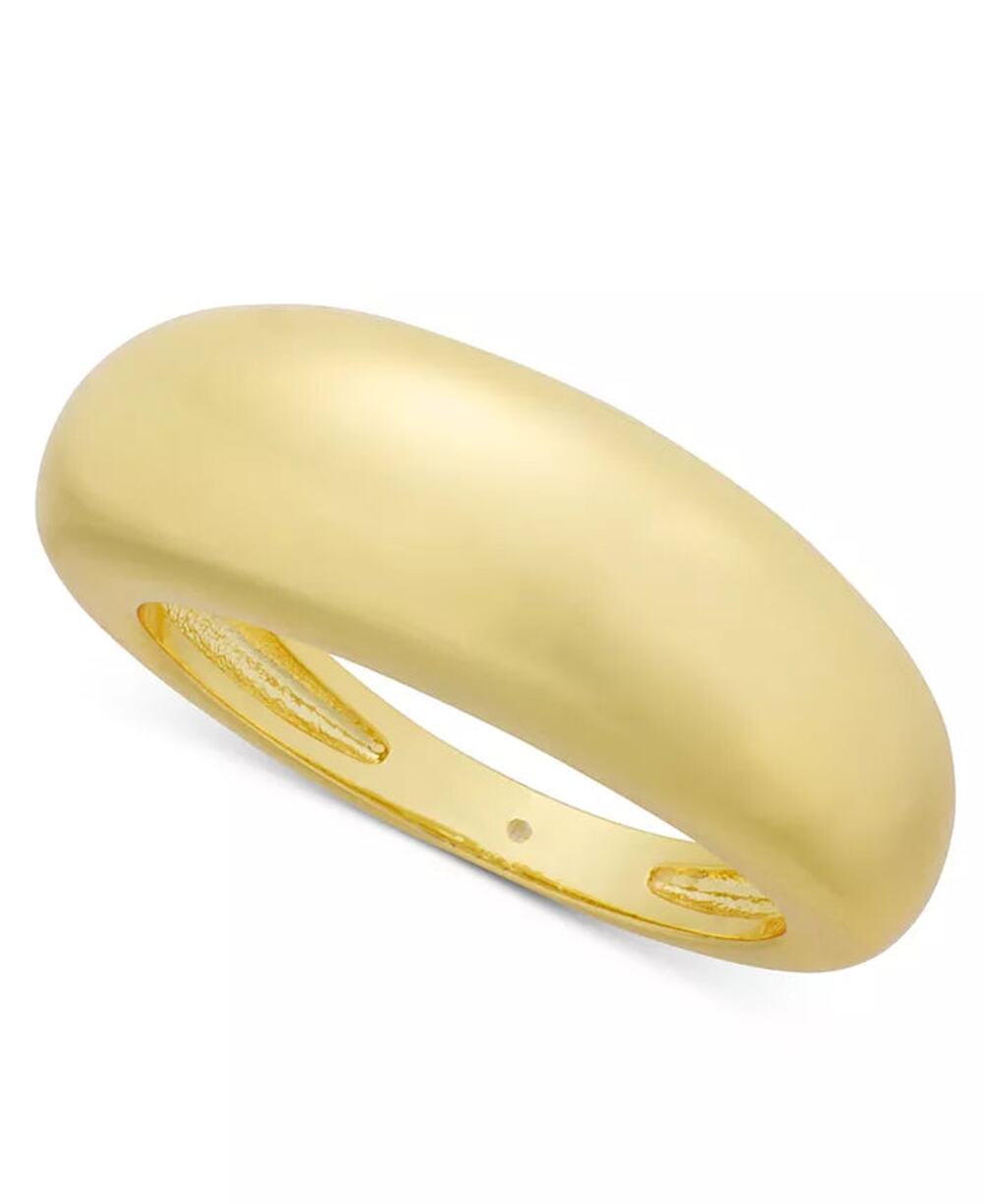On 34th Gold-Tone Domed Band Ring Size 8 NWT